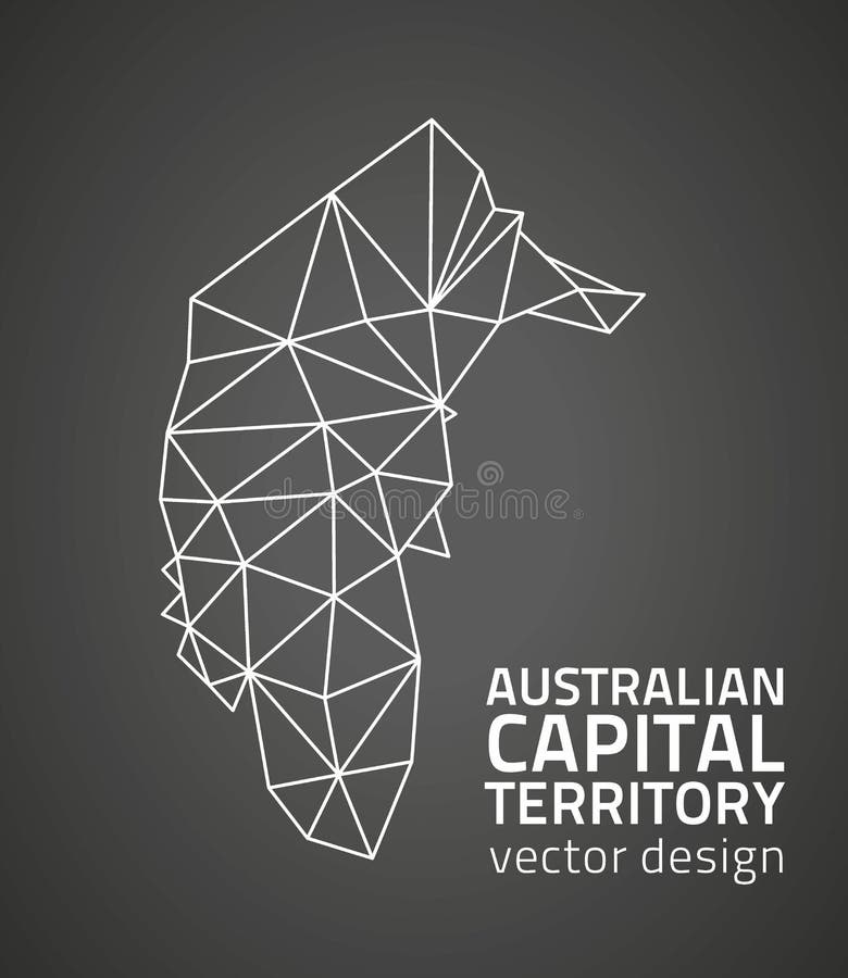Australian Capital Territory Dark Vector Contour Triangle Perspective