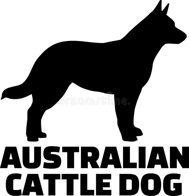 Australian Cattle Dog Evolution Silhouette Stock Vector Illustration