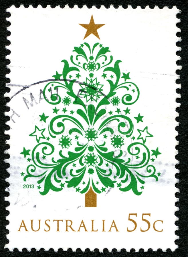 Australian Christmas Postage Stamp Editorial Stock Photo Image of