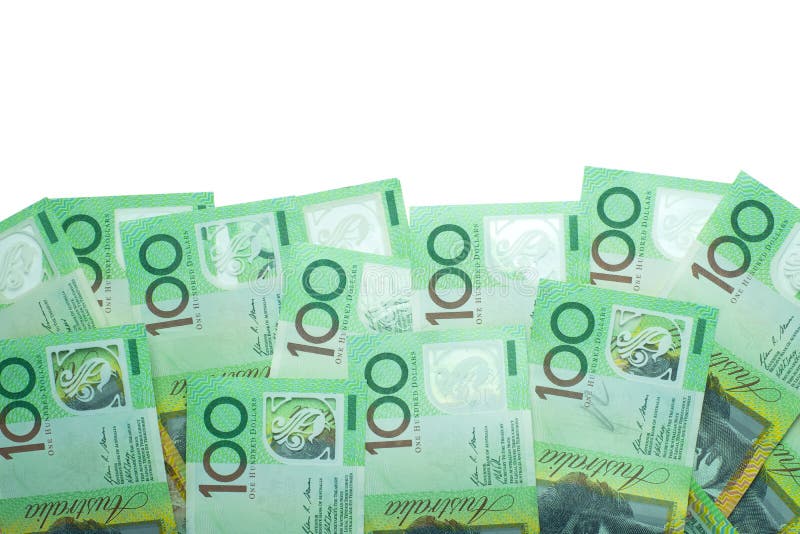 Australian Australia 100 Dollars Banknotes Stack on White Background Clipping Stock Photo - Image of aussie, group: 101447670