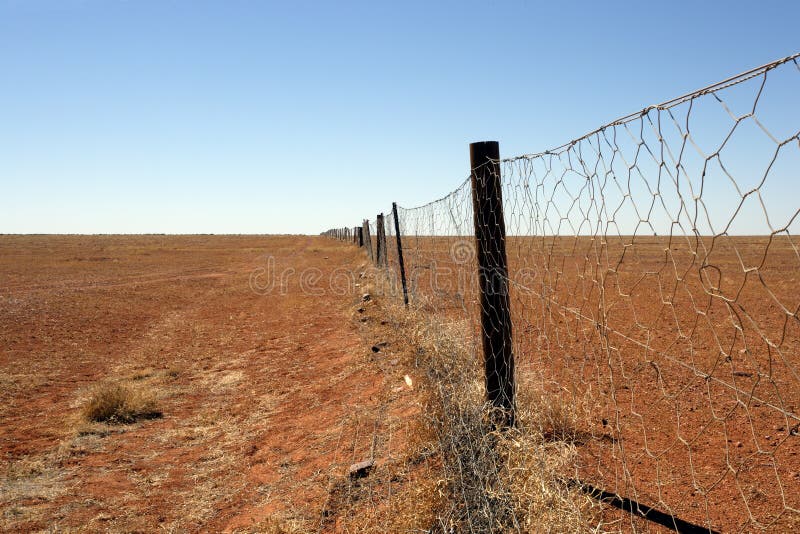 Australian outback Dingo fence stock photos