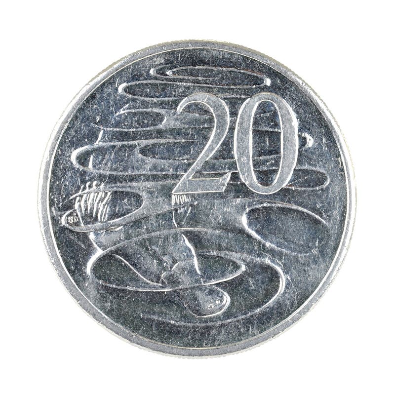 Australian Twenty Cent Coin Isolated On White Stock Image Image of coin, exchange 20973195
