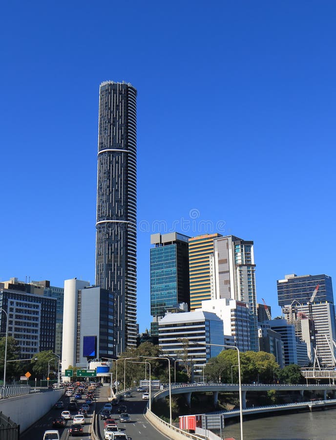 Australie d'embouteillage de paysage urbain de Brisbane photos stock Australie d'embouteillage de paysage urbain de Brisbane photos stock