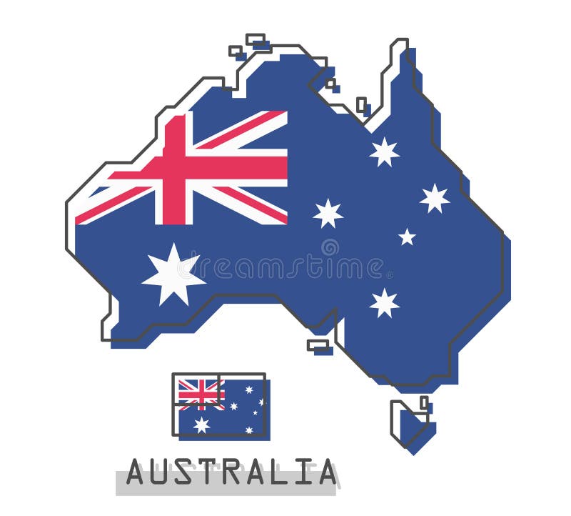 Australien flaggaöversikt Modern enkel linje tecknad filmdesign vektor vektor illustrationer Australien flaggaöversikt Modern enkel linje tecknad filmdesign vektor vektor illustrationer