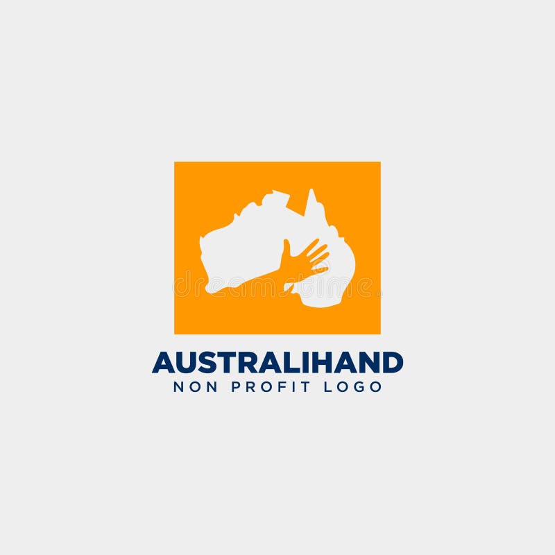 Australien välgörenhet gagnar non illustrationen för mallen för omsorghandlogoen vektor illustrationer Australien välgörenhet gagnar non illustrationen för mallen för omsorghandlogoen vektor illustrationer