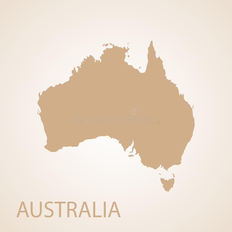 Australien översiktsbrunt vektor illustrationer Australien översiktsbrunt vektor illustrationer