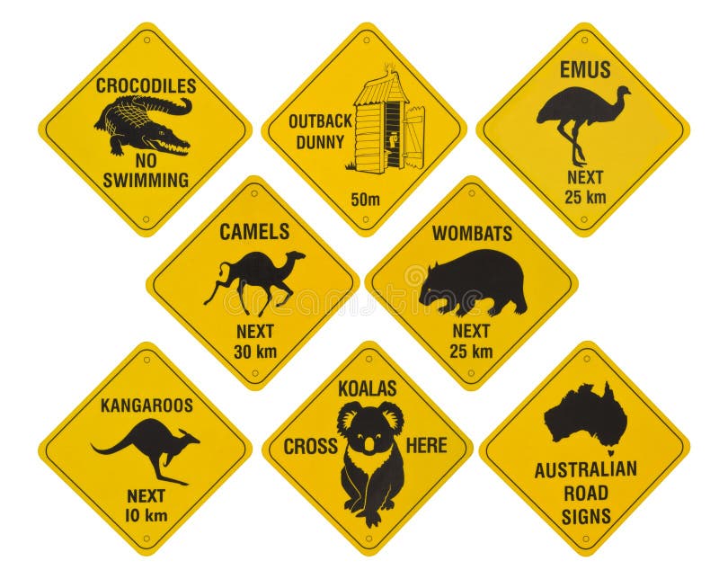 Australijscy inkasowi drogowi znaki