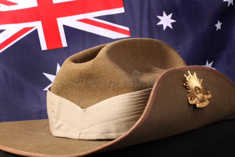 terugvallen Federaal hongersnood Australische Leger Slouch Hoed Met Vlag Stock Foto - Image of hoed,  defensie: 30550698