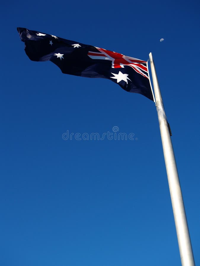 Australische Vlag met maan stock foto Australische Vlag met maan stock foto