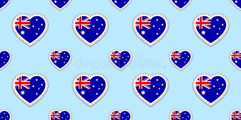 Australisk flaggavektorbakgrund Sömlös modell för Australien nationsflagga Tomma glansiga etiketter för vektor Förälskelsehjärtas stock illustrationer Australisk flaggavektorbakgrund Sömlös modell för Australien nationsflagga Tomma glansiga etiketter för vektor Förälskelsehjärtas stock illustrationer