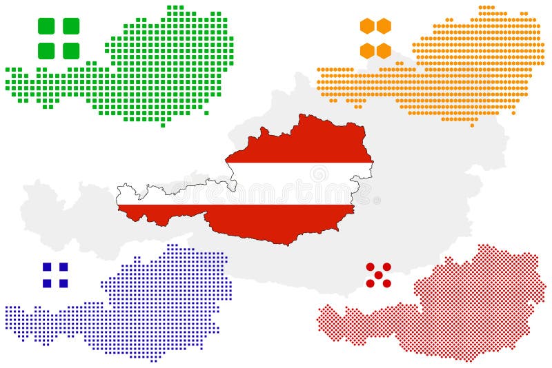 Layered editable vector illustration country map of Austria stock illustration