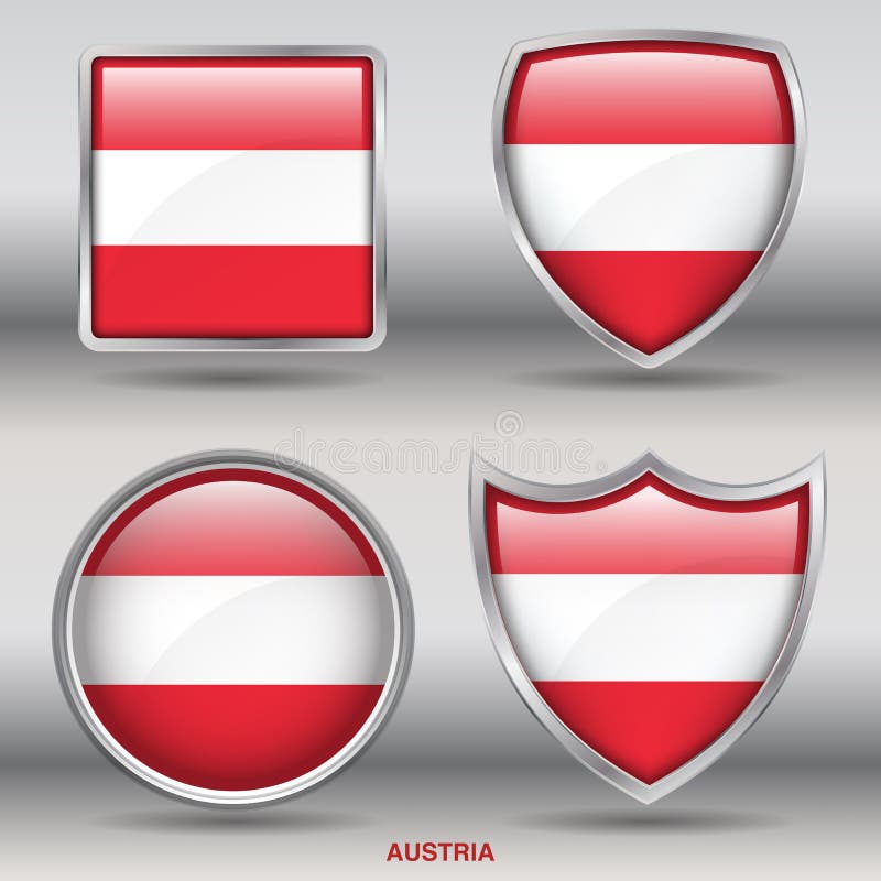Download Austria Flag In 4 Shapes Collection With Clipping Path ...