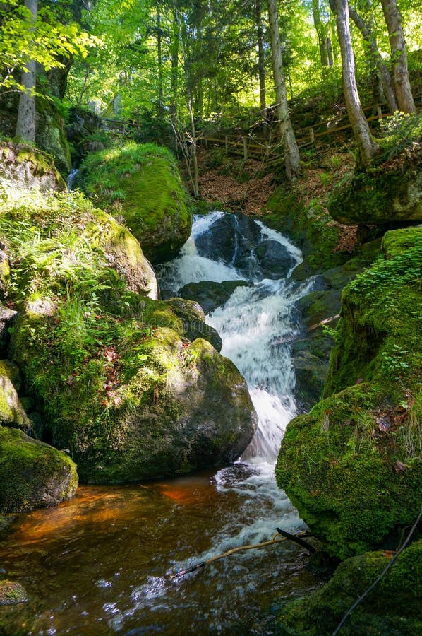 Idyllic Scenery Beautiful Waterfall Cascades In Ysperklamm In Lower