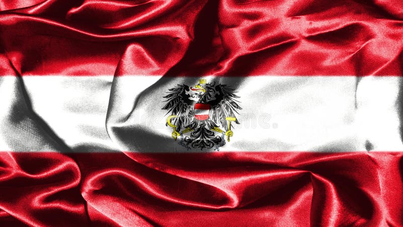 Austrian National Flag with Coat of Arms Stock Illustration - Illustration  of photograph, country: 79845824