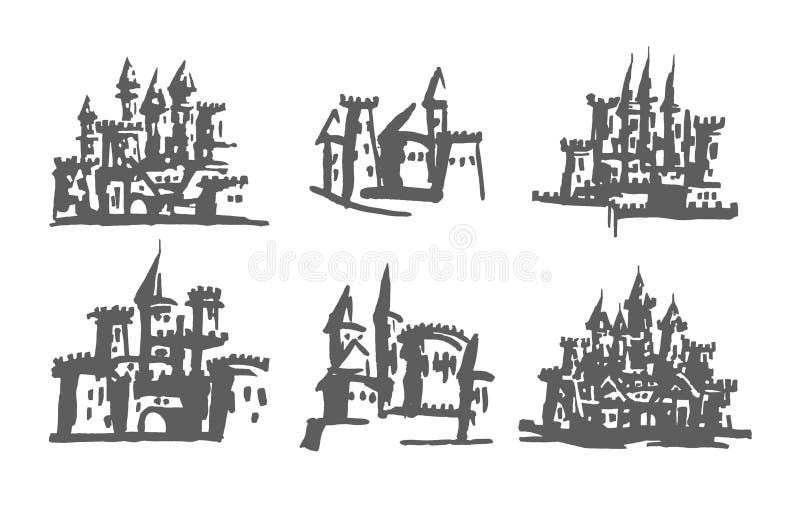 Authentic Castle tower hand drawn stock illustration Authentic Castle tower hand drawn stock illustration