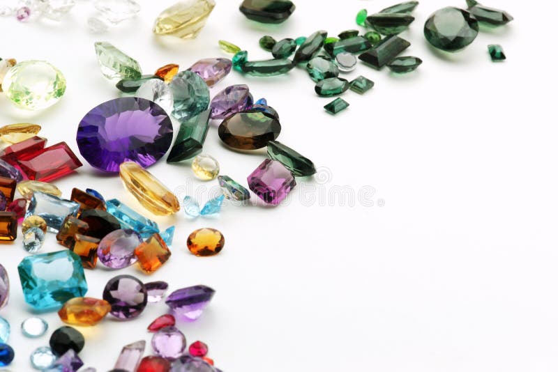 Authentic Gemstones with copy space