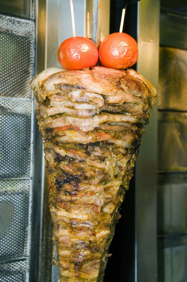 Authentic greek gyro athens greece. Meat cooking on skewer for authentic greek gyro sandwich as photographed in athens greece royalty free stock image Authentic greek gyro athens greece. Meat cooking on skewer for authentic greek gyro sandwich as photographed in athens greece royalty free stock image