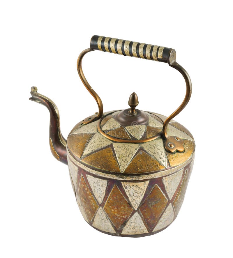Authentic Metal Teapot Vessel Isolated Stock Photo Image of ancient