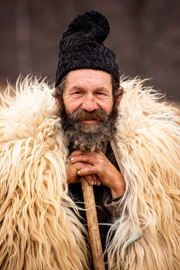 Authentic Shepherd from Romania in the Carpathian Mountains Editorial ...