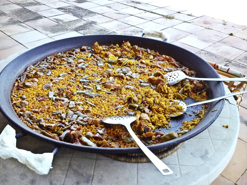 Authentic Valencian Paella in Valencia, Spain Stock Image Image of