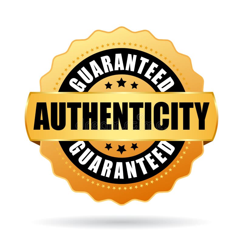 Authenticity Guaranteed Gold Vector Emblem Stock Vector - Illustration of  assurance, authentic: 112354807