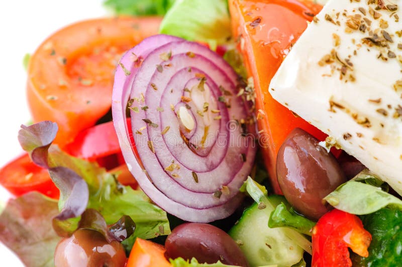 Authentischer Griechischer Salat Stockfoto - Bild von mittelmeer ...