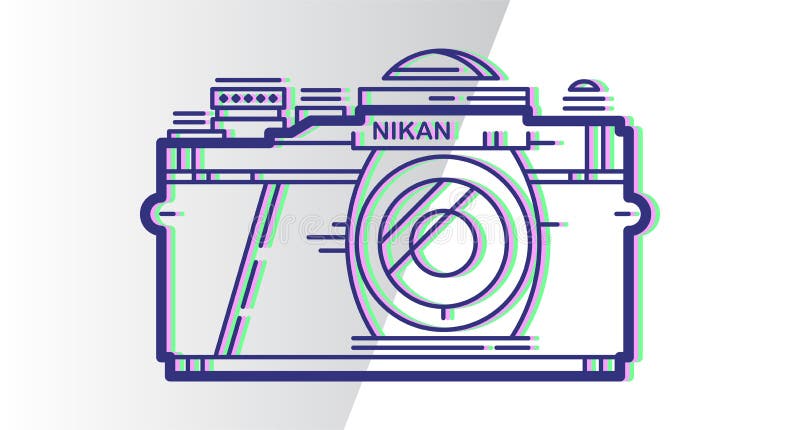 Big Blue Camera royalty free illustration