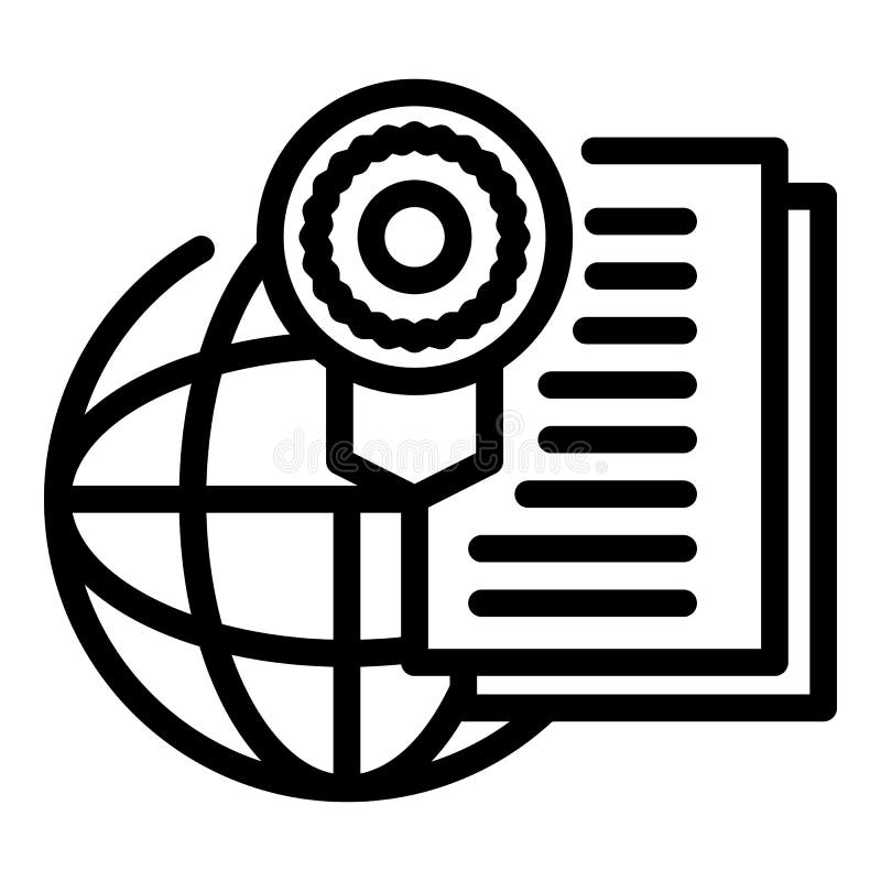 Authorized service icon, outline style royalty free illustration