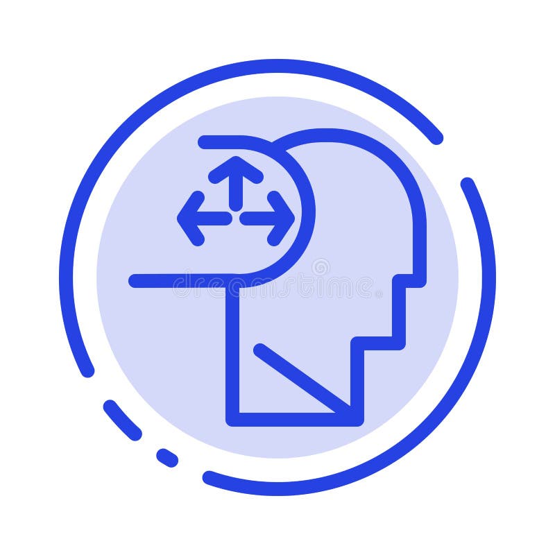 Autism, Disorder, Man, Human Blue Dotted Line Line Icon royalty free illustration