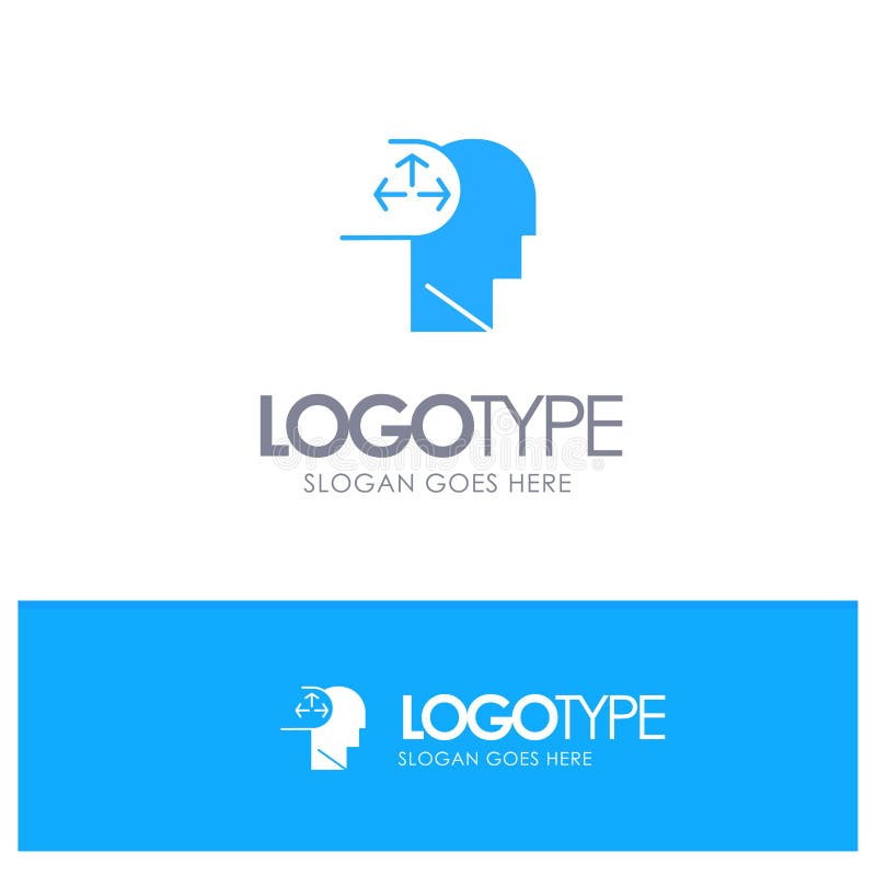 Autism, Disorder, Man, Human Blue Solid Logo with place for tagline stock illustration