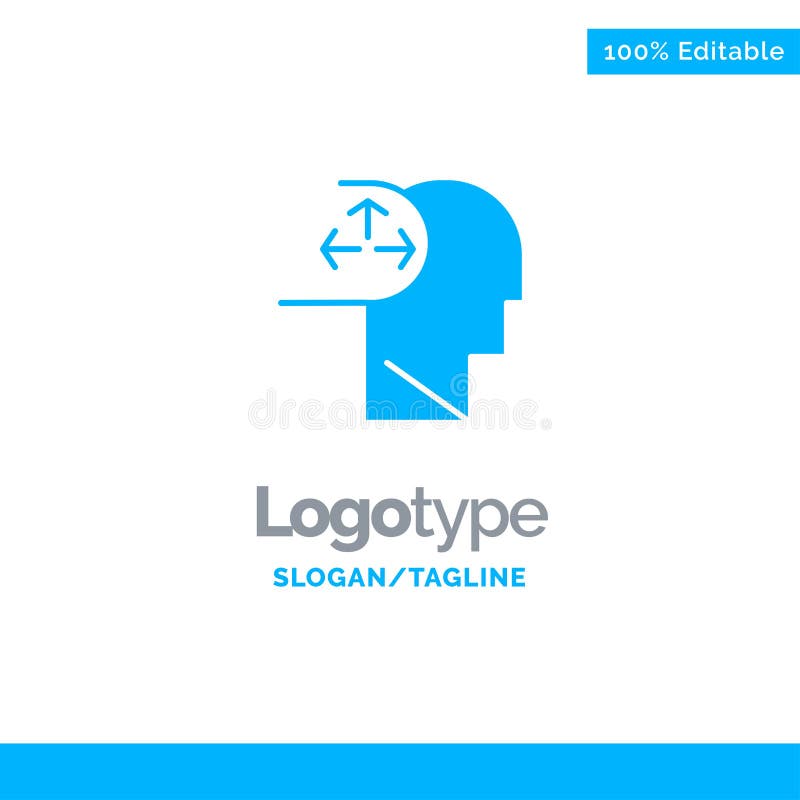 Autism, Disorder, Man, Human Blue Solid Logo Template. Place for Tagline vector illustration