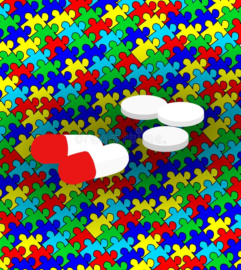 Autism and medication vector illustration Autism and medication vector illustration