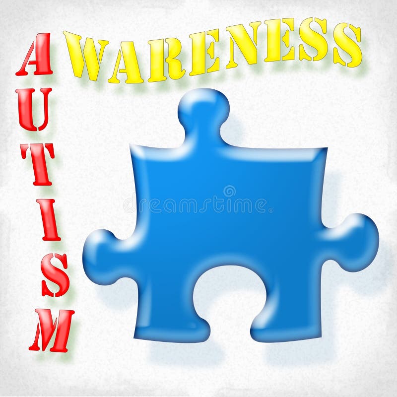 Autism Awareness sign with puzzle piece. Autism Awareness sign with puzzle piece.