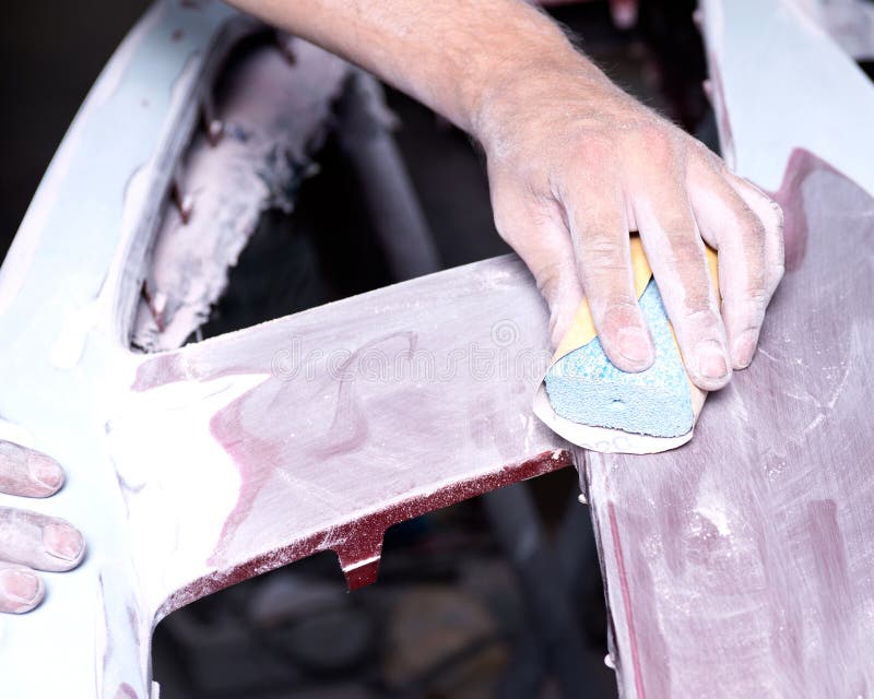 Auto body work stock photo. Image of fender, sand, paint 93770344