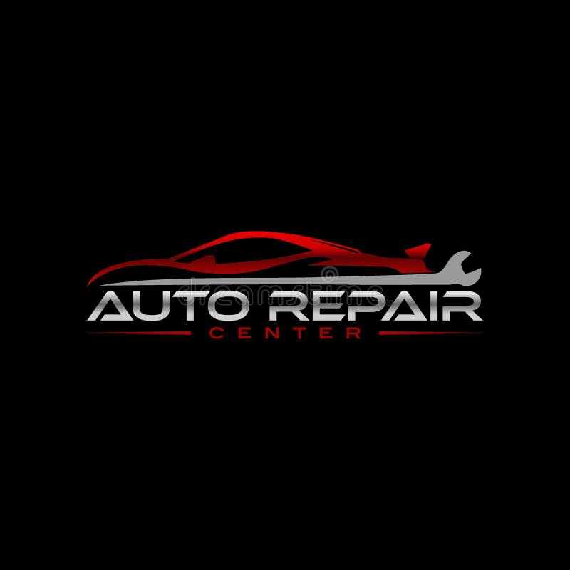 Auto Car Repair Service Logo Concept. Sportcar with Wrench Elements ...