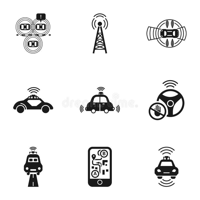 Auto che determina l'insieme dell'icona dell'automobile, stile semplice illustrazione vettoriale Auto che determina l'insieme dell'icona dell'automobile, stile semplice illustrazione vettoriale