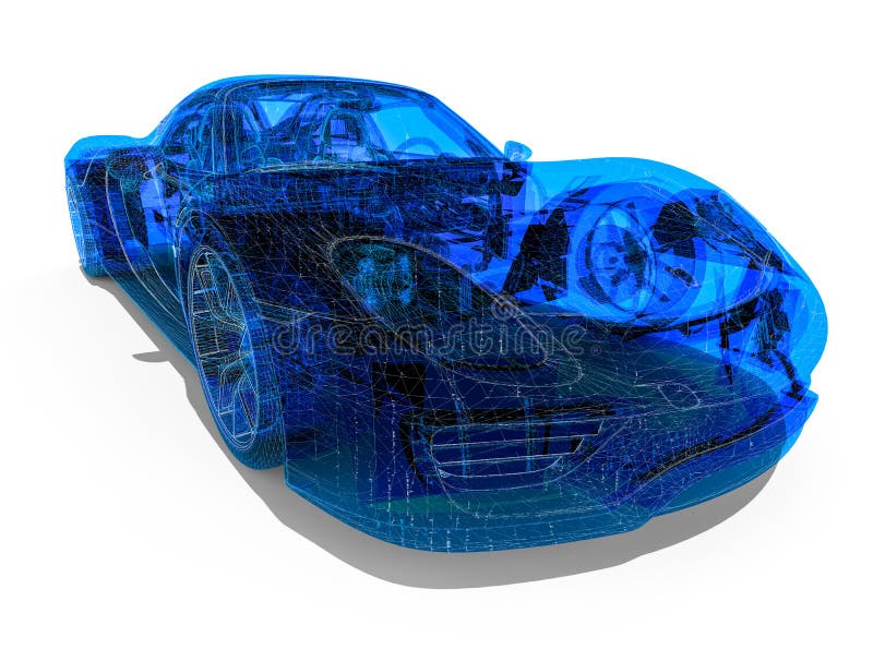 Auto-computergesützte Konstruktion stock abbildung