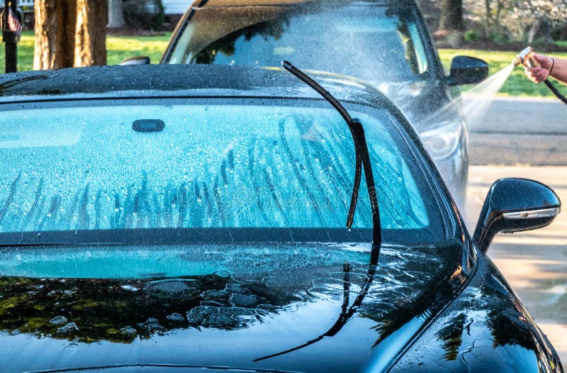 Auto Detailer Washing Luxury High End Car Stock Image Image of transport, aire 248880377