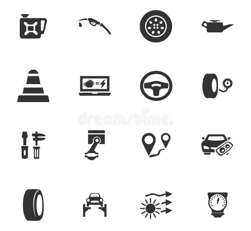 Auto geplaatste pictogrammen vector illustratie Auto geplaatste pictogrammen vector illustratie