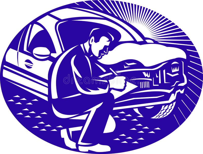 Auto Insurance Adjuster Car Collision Stock Vector - Illustration of