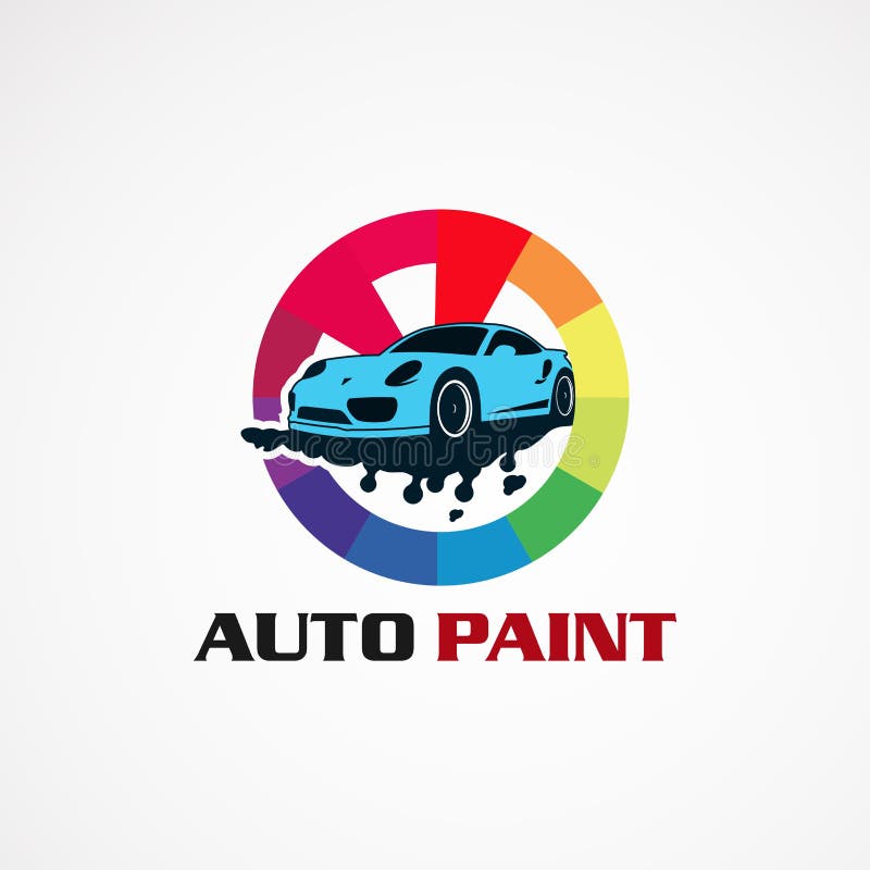 Auto Paint Service Car Logo Vector, Icon, Element, and Template for