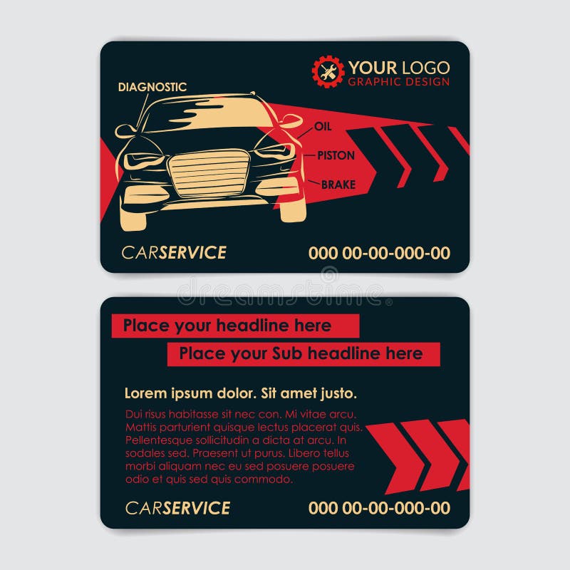 Auto Repair Business Card Template Create Your Own Business Cards Stock Vector Illustration Of Automotive Interface 85019293