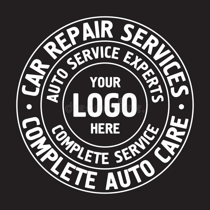 Auto Repair Services Badge Template. Car Service Label, Emblem. Stock