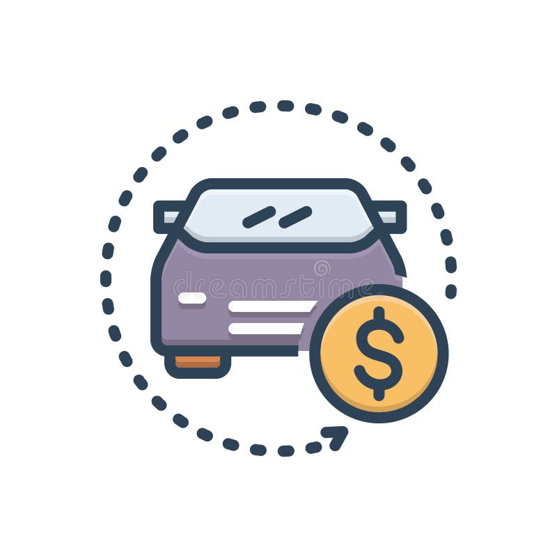 Color illustration icon for Auto-save, money and insurance stock illustration