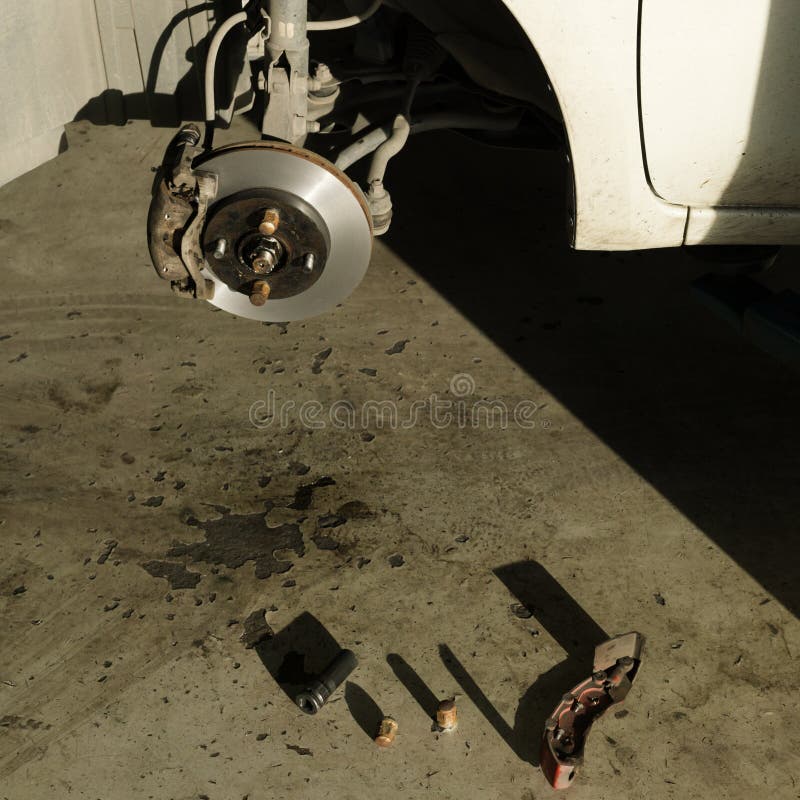 Auto Service, Car Disc Brakes Changing Stock Photo Image of repair