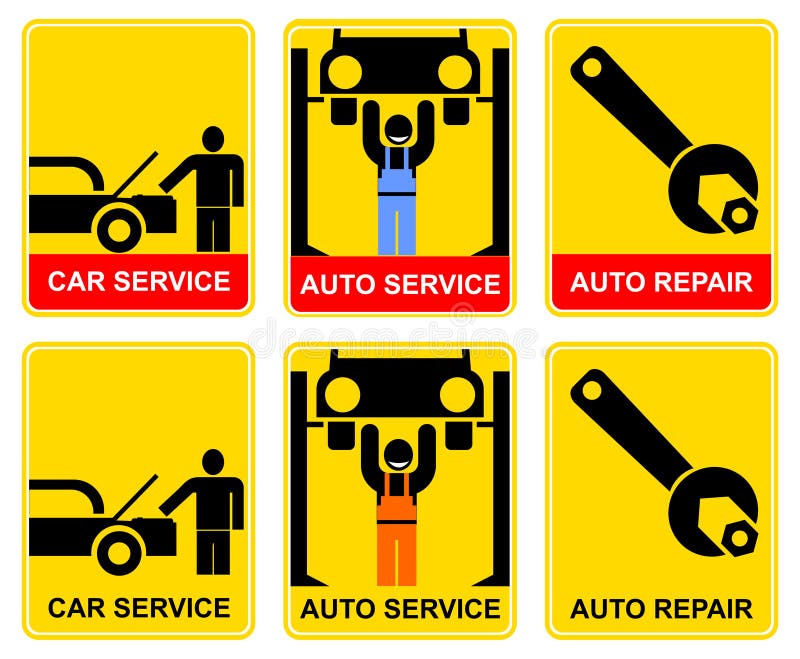 Auto service - sign vector illustration
