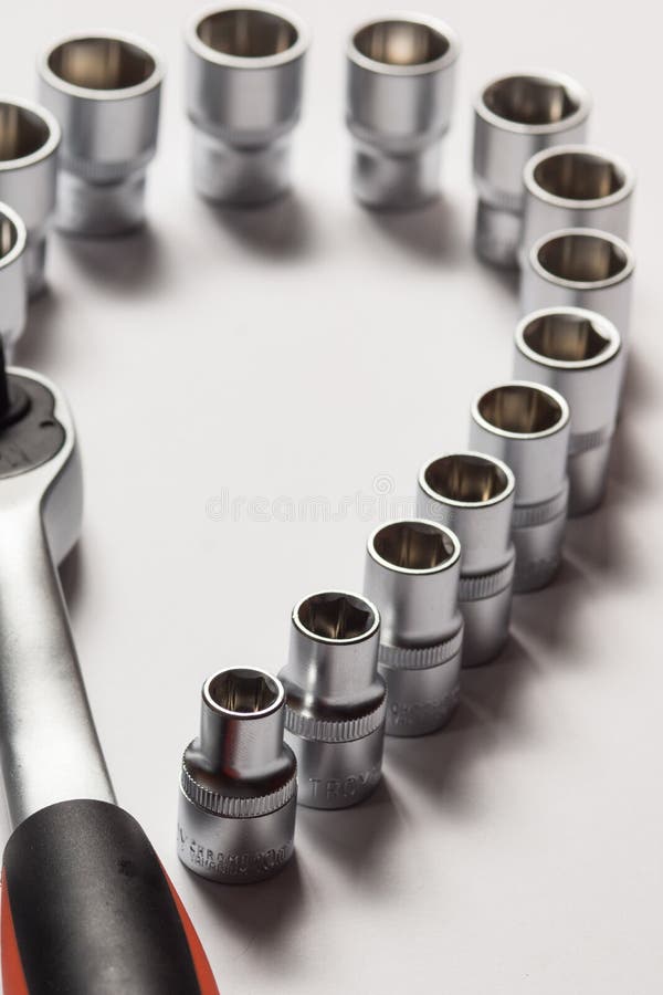 Auto Service Tools and Ratchet Sets. Stock Photo Image of handyman
