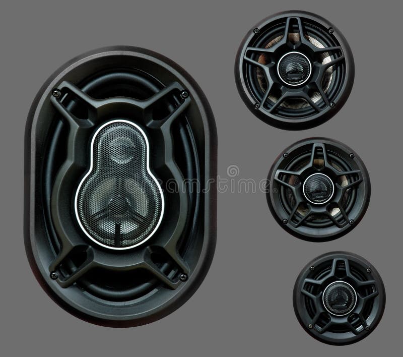 Auto audio system loud speakers for car isolated. Auto audio system loud speakers for car isolated