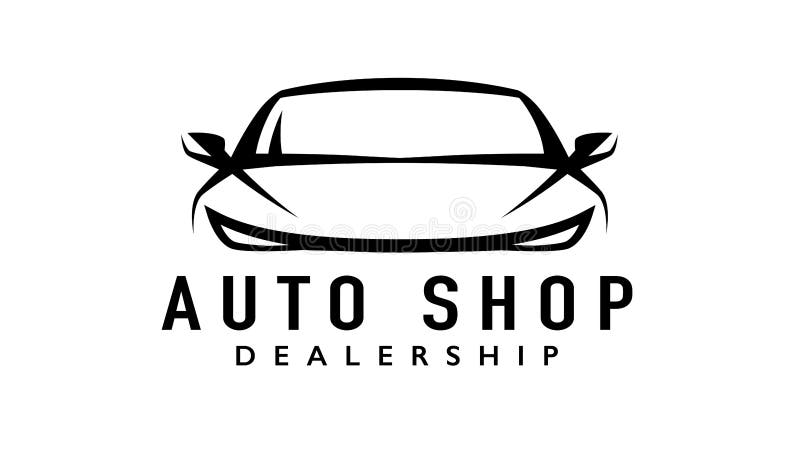 Auto sports car dealership logo with silhouette icon shape of a motor vehicle