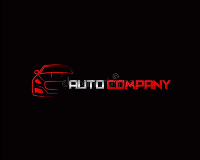 Auto style car logo design with concept sports vehicle icon silhouette on black background. Vector illustration. Auto style car logo design with concept sports vehicle icon silhouette on black background. Vector illustration